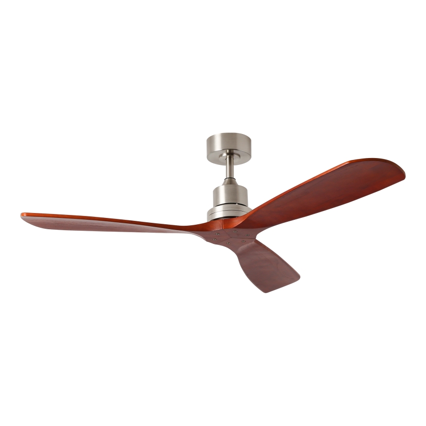 ZEVENTI - Stropní ventilátor LIONI Wi-Fi Tuya matný chrom/dub + dálkové ovládání