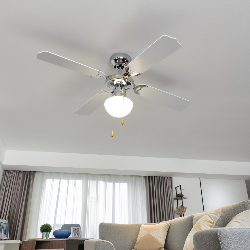 ZEVENTI - Stropní ventilátor NAVAGIO 1xE27/60W/230V černá/bílá