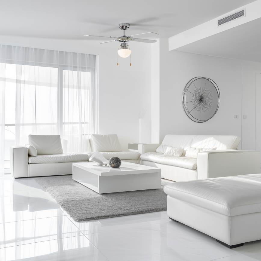 ZEVENTI - Stropní ventilátor NAVAGIO 1xE27/60W/230V černá/bílá