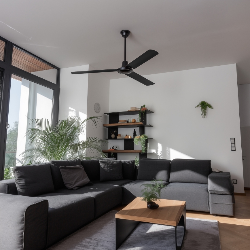 ZEVENTI - Stropní ventilátor TOFINO černá