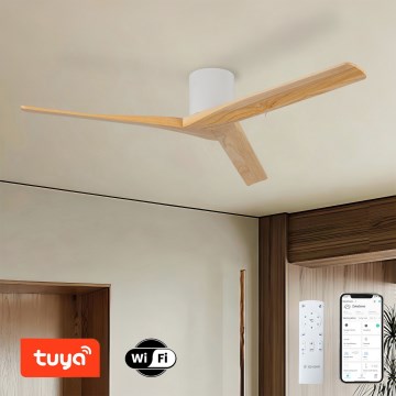 ZEVENTI - Stropní ventilátor VELLON Wi-Fi Tuya bílá/pavlovnie + dálkové ovládání