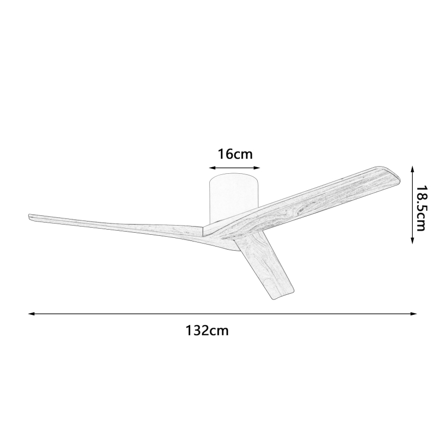 ZEVENTI - Stropní ventilátor VELLON Wi-Fi Tuya bílá/pavlovnie + dálkové ovládání