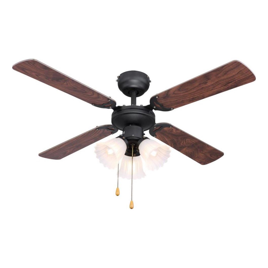 ZEVENTI - Stropní ventilátor ZURRIOLA 3xE27/60W/230V hnědá