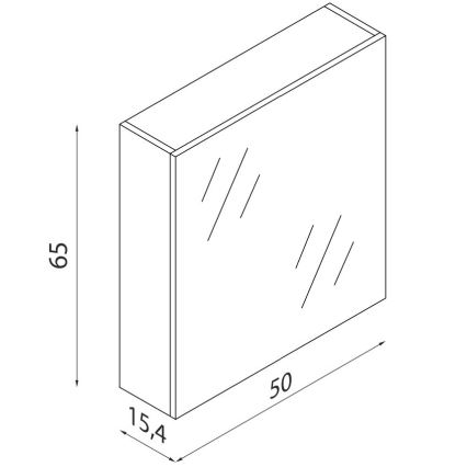 Zrcadlová koupelnová skříňka KENWOOD 65x50 cm bílá