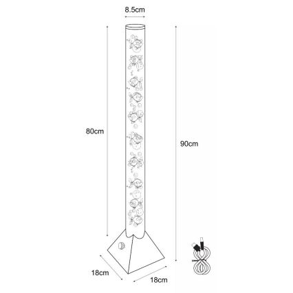 Zuma Line - LED RGB Stojací lampa LED/3,6W/5V