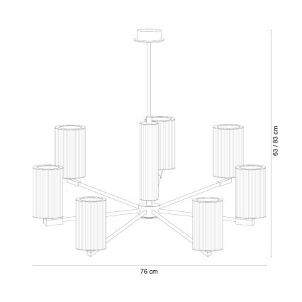 Zuma Line - Lustr na tyči 7xE14/7W/230V zlatá
