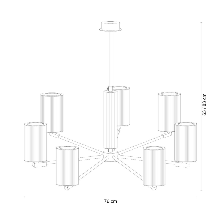 Zuma Line - Lustr na tyči 7xE14/7W/230V zlatá