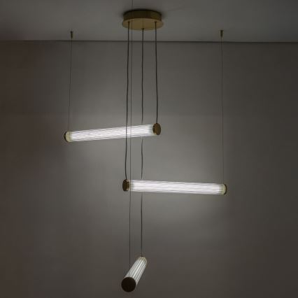 Zuma Line - LED Stmívatelný lustr na lanku LED/64W/230V 2700-6500K zlatá + dálkové ovládání
