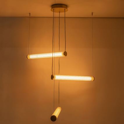 Zuma Line - LED Stmívatelný lustr na lanku LED/64W/230V 2700-6500K zlatá + dálkové ovládání