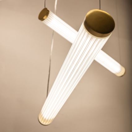 Zuma Line - LED Stmívatelný lustr na lanku LED/64W/230V 2700-6500K zlatá + dálkové ovládání