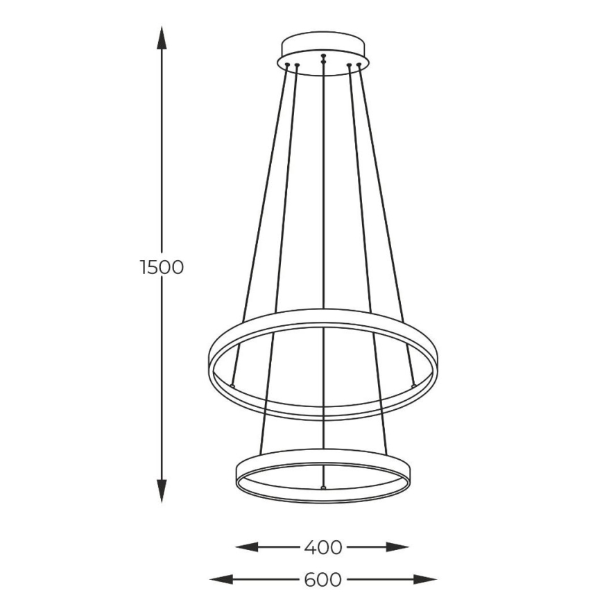 Zuma Line - LED Lustr na lanku LED/50W/230V 3000/4000/6000K pr. 60 cm černá