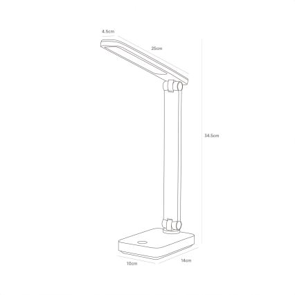 Zuma Line - LED Nabíjecí stolní lampa LED/8W/1200 mAh 3000/4500/6000K CRI 90 černá