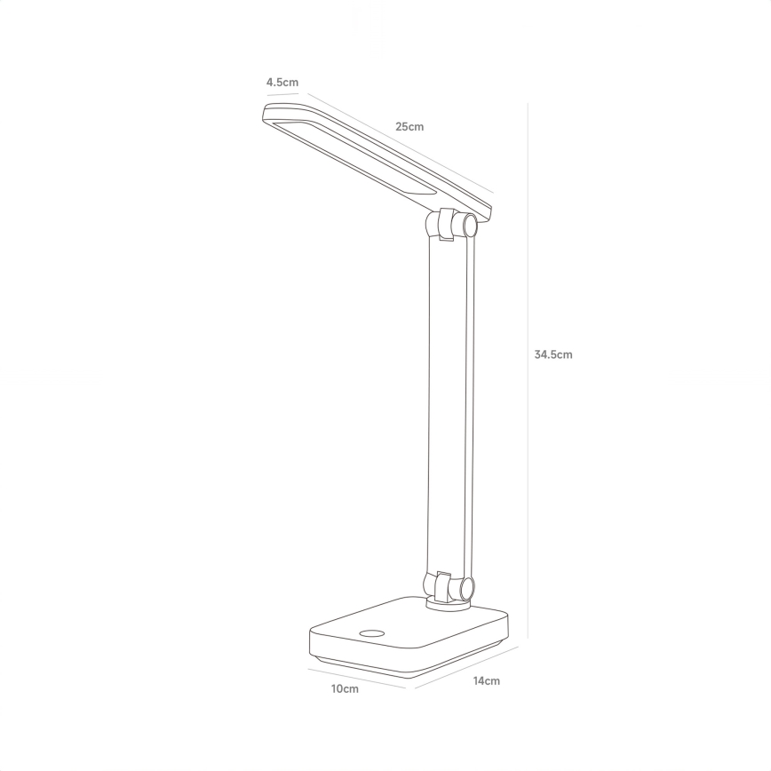 Zuma Line - LED Nabíjecí stolní lampa LED/8W/1200 mAh 3000/4500/6000K CRI 90 bílá