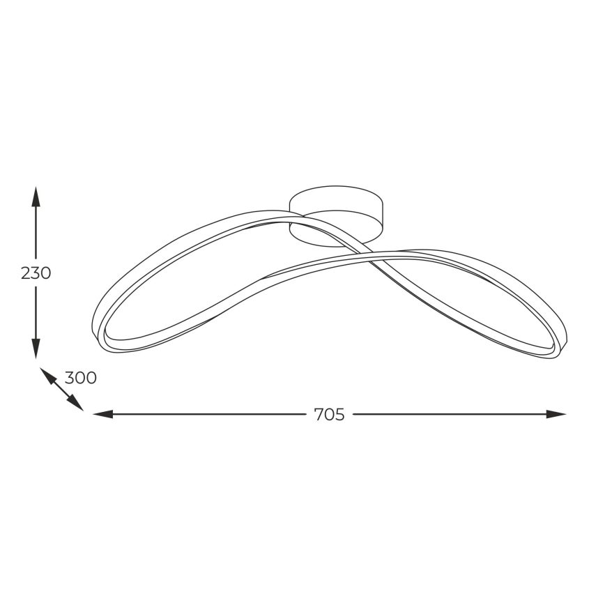 Zuma Line - LED Přisazený lustr LED/45W/230V 3000/4000/6000K černá