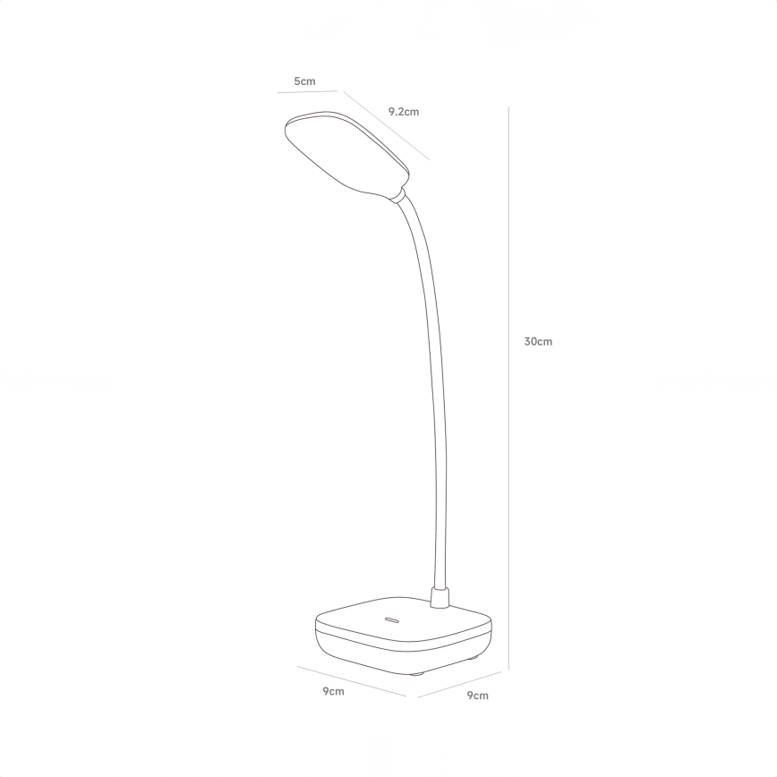 Zuma Line - LED Nabíjecí stolní lampa LED/7W/1200 mAh 3000/4500/6000K černá