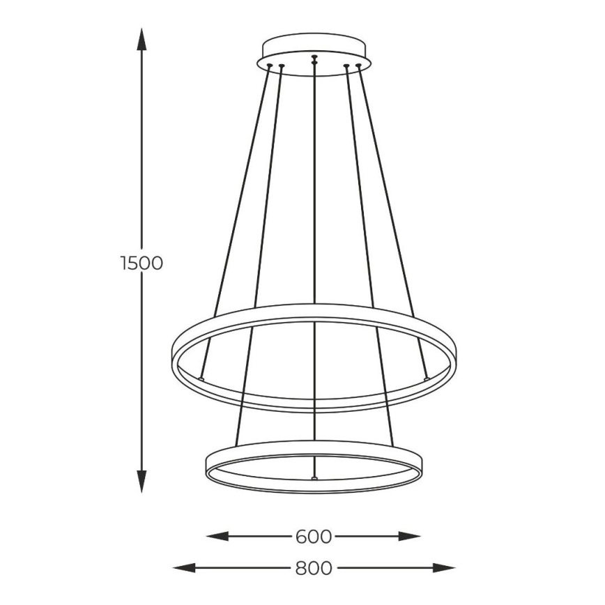 Zuma Line - LED Lustr na lanku LED/60W/230V 3000/4000/6000K pr. 80 cm černá
