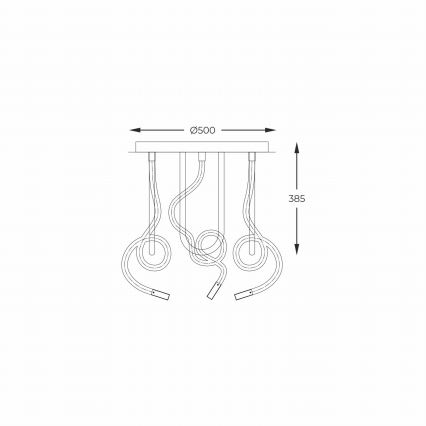 Zuma Line - LED Přisazený lustr LED/45W/230V 3000/4000/6000K černá
