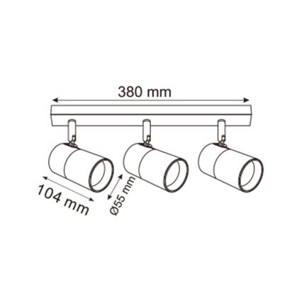 Zuma Line - Bodové svítidlo 3xGU10/50W/230V černá/zlatá