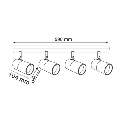Zuma Line - Bodové svítidlo 4xGU10/50W/230V černá/zlatá