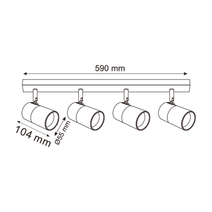 Zuma Line - Bodové svítidlo 4xGU10/50W/230V černá/zlatá