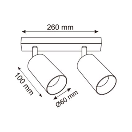 Zuma Line - Bodové svítidlo 2xGU10/50W/230V černá/šedá
