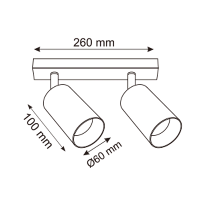 Zuma Line - Bodové svítidlo 2xGU10/50W/230V černá/šedá