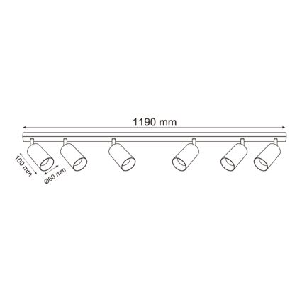 Zuma Line - Bodové svítidlo 6xGU10/50W/230V zlatá