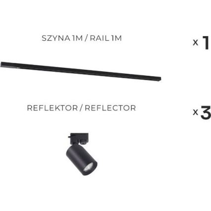 Zuma Line - Bodové svítidlo v lištovém systému 3xGU10/35W/230V černá