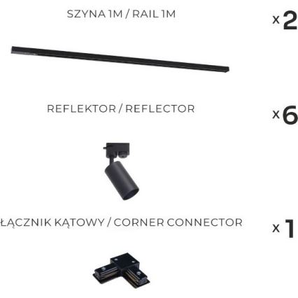 Zuma Line - Bodové svítidlo v lištovém systému 6xGU10/35W/230V černá
