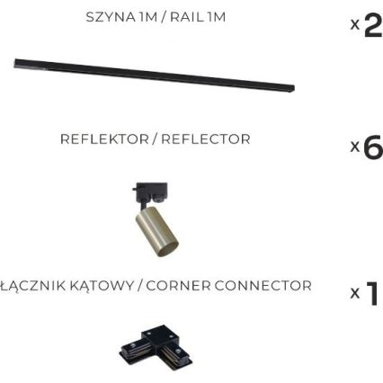 Zuma Line - Bodové svítidlo v lištovém systému 6xGU10/35W/230V černá/zlatá