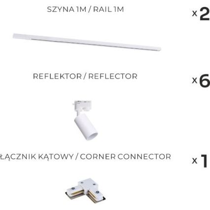 Zuma Line - Bodové svítidlo v lištovém systému 6xGU10/35W/230V bílá