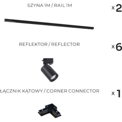 Zuma Line - Bodové svítidlo v lištovém systému 6xGU10/35W/230V černá