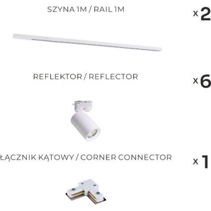 Zuma Line - Bodové svítidlo v lištovém systému 6xGU10/35W/230V bílá