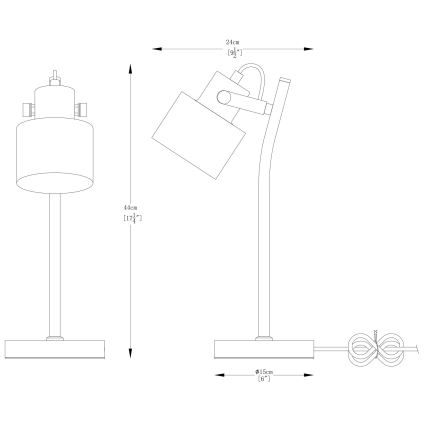 Zuma Line - Stolní lampa 1xE27/40W/230V bílá