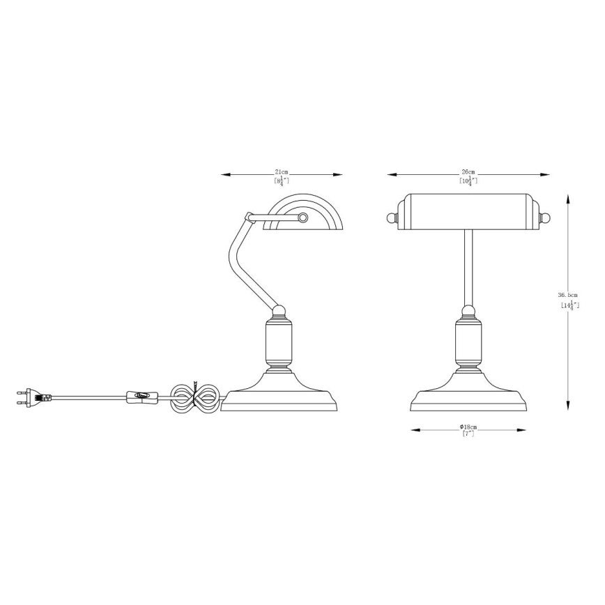 Zuma Line - Stolní lampa 1xE27/40W/230V šedá