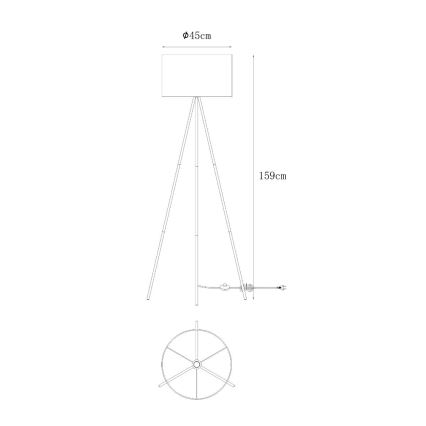 Zuma Line - Stojací lampa 1xE27/40W/230V černá/zlatá