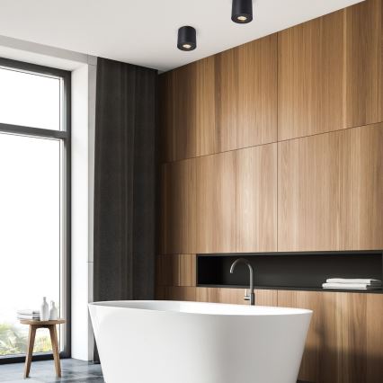 Zuma Line - LED RGBW Stmívatelné koupelnové bodové svítidlo 1xGU10/6W/230V IP44 černá + dálkové ovládání