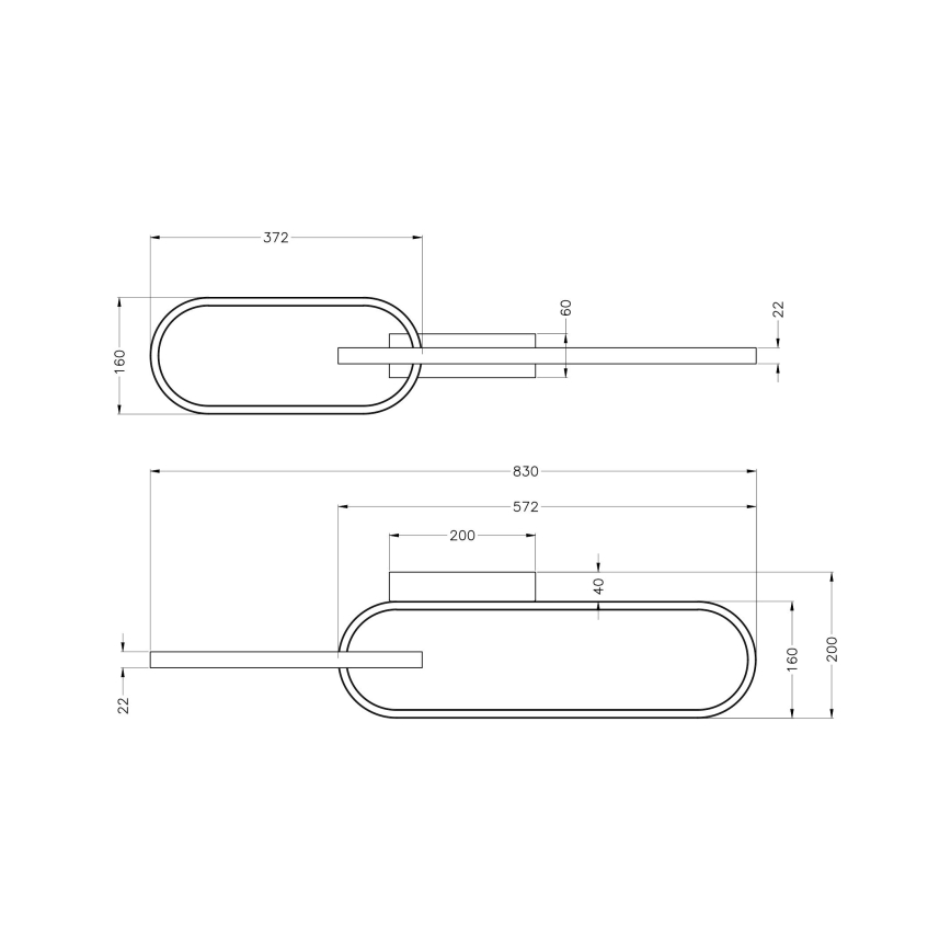 Zuma Line - LED Stropní svítidlo 2xLED/24W/230V černá/zlatá