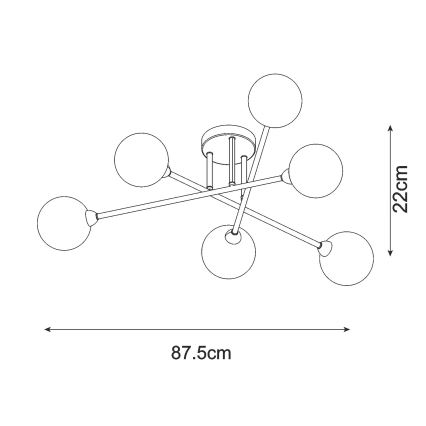 Zuma Line - Přisazený lustr 6xG9/3W/230V černá