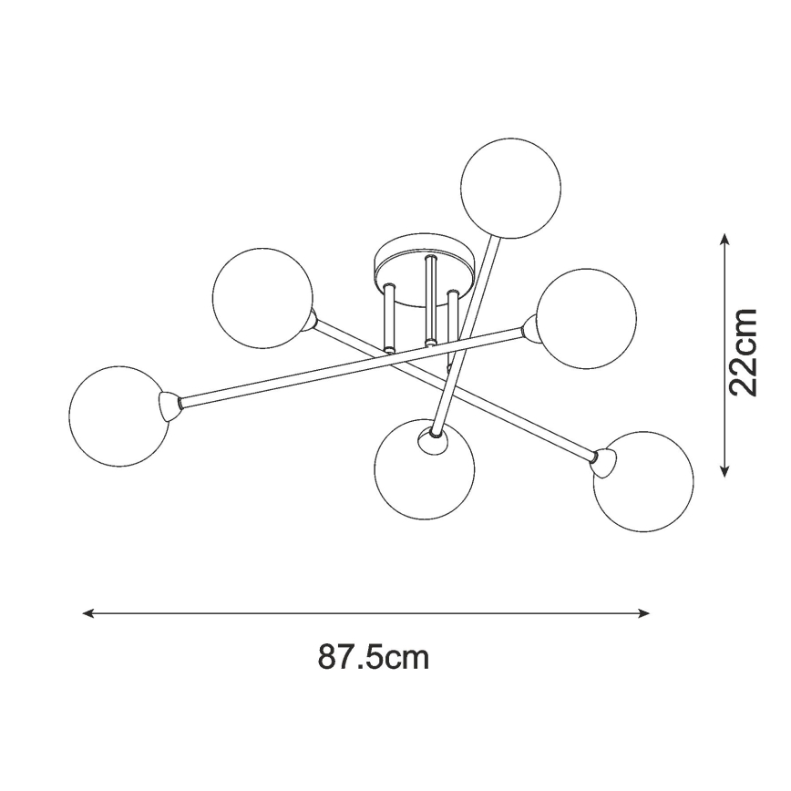 Zuma Line - Přisazený lustr 6xG9/3W/230V černá