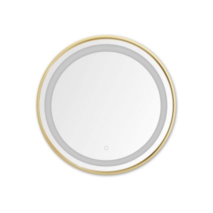 Zuma Line - LED Koupelnové nástěnné zrcadlo s podsvícením LED/24W/230V 3000/4000/6000K pr. 60 cm IP44 zlatá