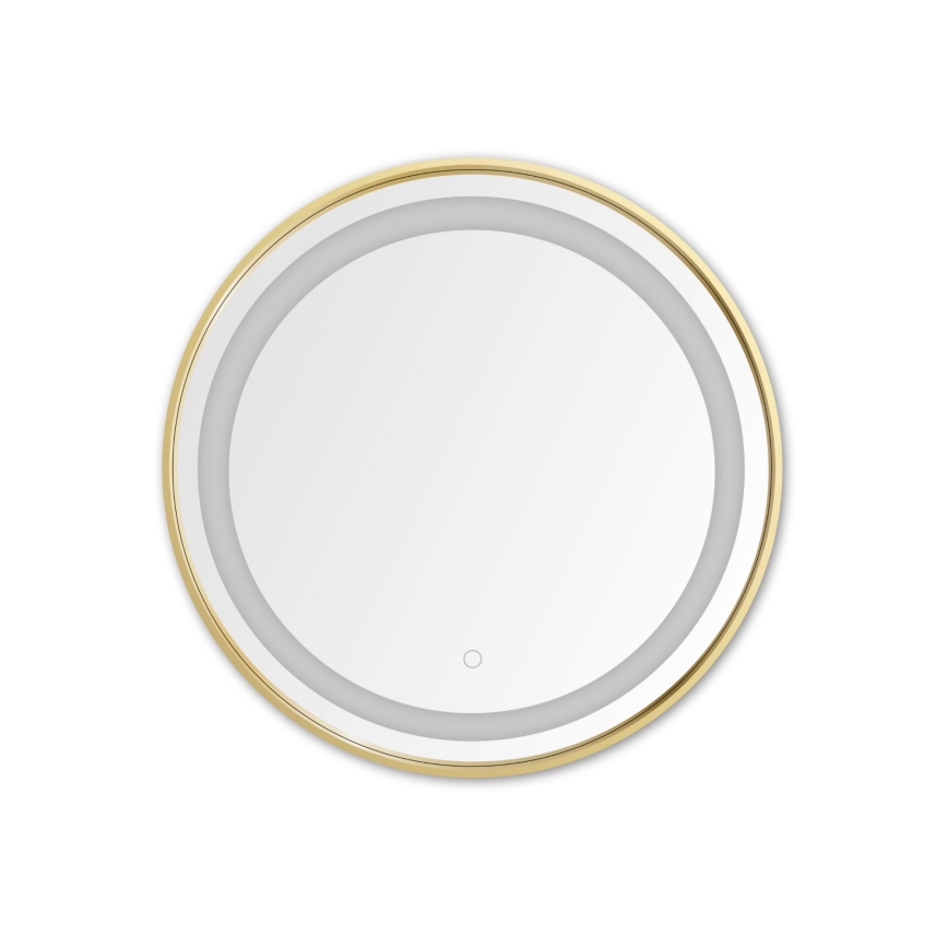 Zuma Line - LED Koupelnové nástěnné zrcadlo s podsvícením LED/24W/230V 3000/4000/6000K pr. 60 cm IP44 zlatá