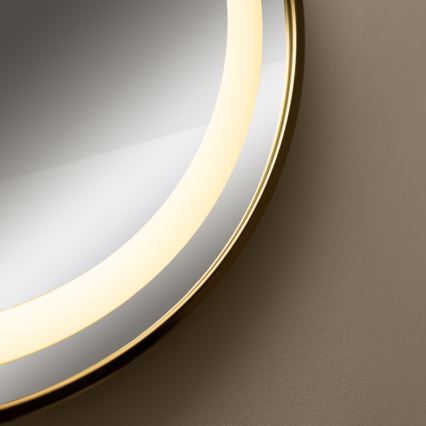 Zuma Line - LED Koupelnové nástěnné zrcadlo s podsvícením LED/24W/230V 3000/4000/6000K pr. 60 cm IP44 zlatá