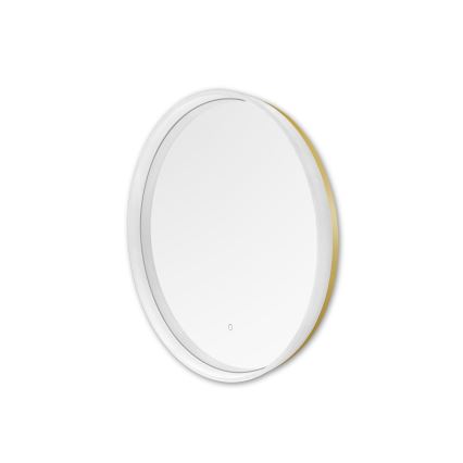Zuma Line - LED Koupelnové nástěnné zrcadlo s podsvícením LED/24W/230V 3000/4000/6000K pr. 60 cm IP44 bílá/zlatá