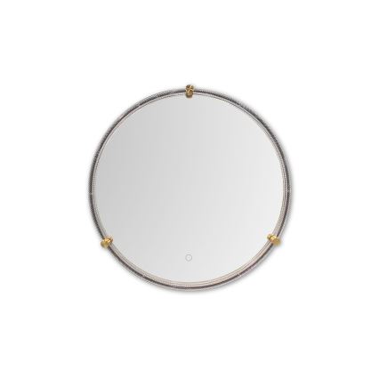 Zuma Line - LED Koupelnové nástěnné zrcadlo s podsvícením LED/24W/230V 3000/4000/6000K pr. 60 cm IP44 čirá/zlatá