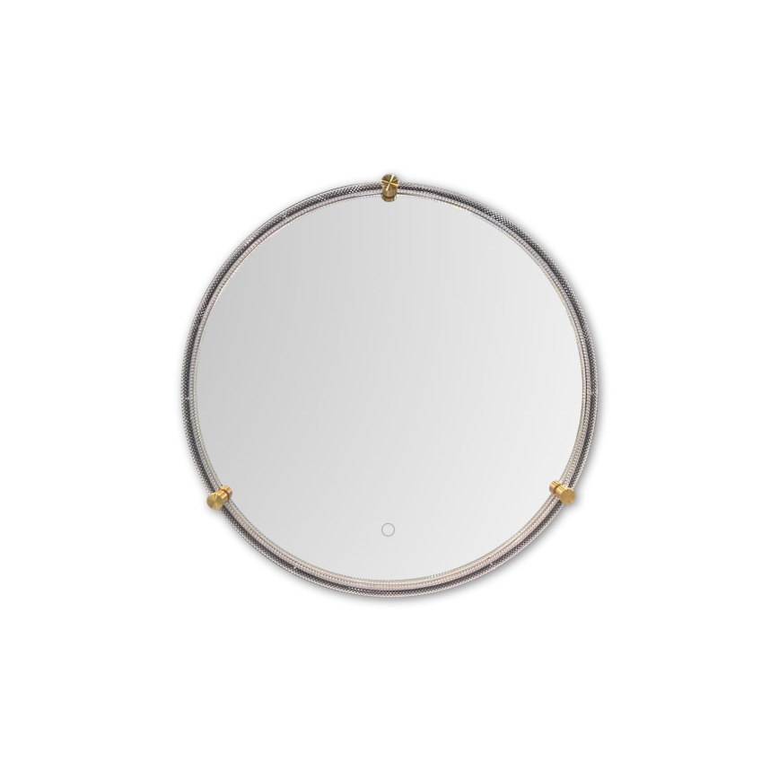 Zuma Line - LED Koupelnové nástěnné zrcadlo s podsvícením LED/24W/230V 3000/4000/6000K pr. 60 cm IP44 čirá/zlatá