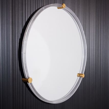 Zuma Line - LED Koupelnové nástěnné zrcadlo s podsvícením LED/24W/230V 3000/4000/6000K pr. 60 cm IP44 čirá/zlatá