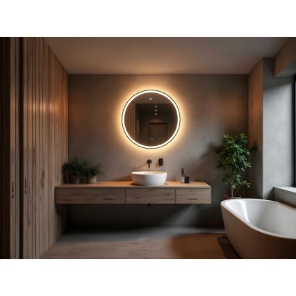 Zuma Line - LED Koupelnové vyhřívané nástěnné zrcadlo s podsvícením LED/24W/230V 3000/4000/6000K pr. 80 cm IP44