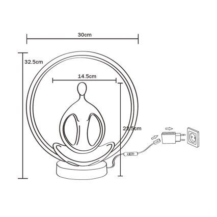 Zuma Line - LED Stolní lampa LED/4W/5V černá/zlatá