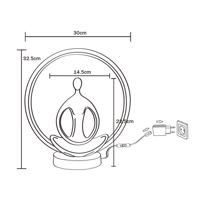 Zuma Line - LED Stolní lampa LED/4W/5V černá/zlatá